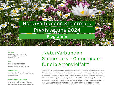 NaturVerbunden Steiermark Praxistagung 2024 - Programm