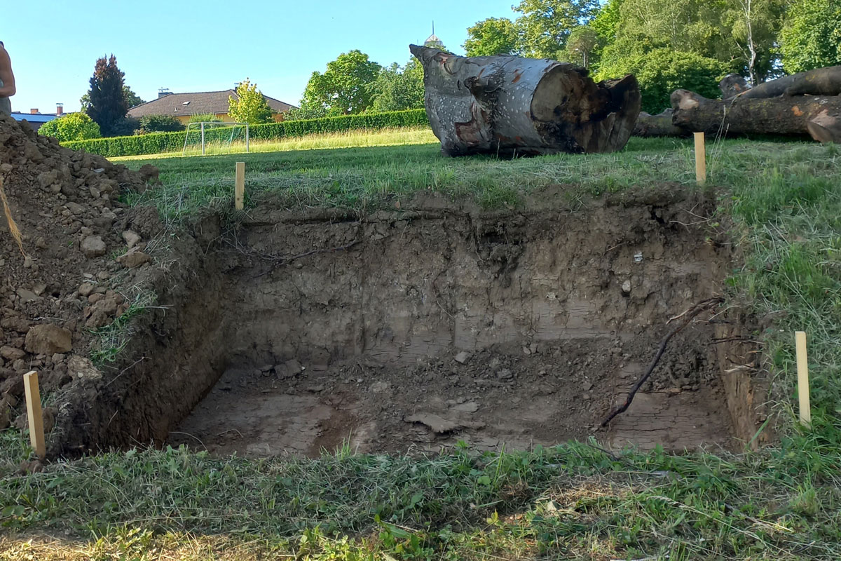 Grube wird ausgehoben, Foto: Naturpark Leiser Berge 