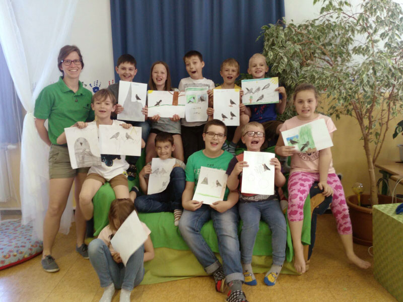 An der Volksschule Annaberg im Naturpark Ötscher-Tormäuer haben sich die Schülerinnen und Schüler mit der im Naturpark heimischen Bergdohle befasst und kleine Kunstwerke geschaffen. Foto: Bettina Jansch