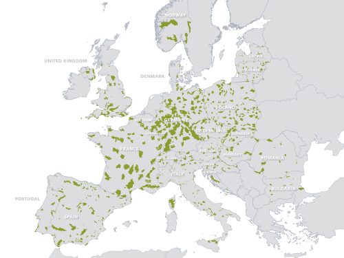 Lage der Naturparke in Europa